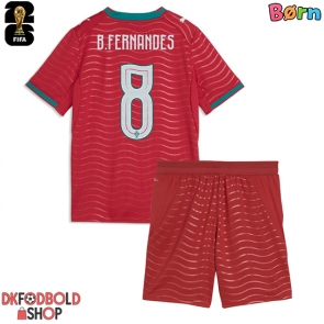 Portugal Bruno Fernandes #8 Hjemmebanesæt Børn VM 2026 Kort ærmer (+ korte bukser)